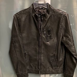 Boy’s Faux Leather Distressed Jacket Size 14